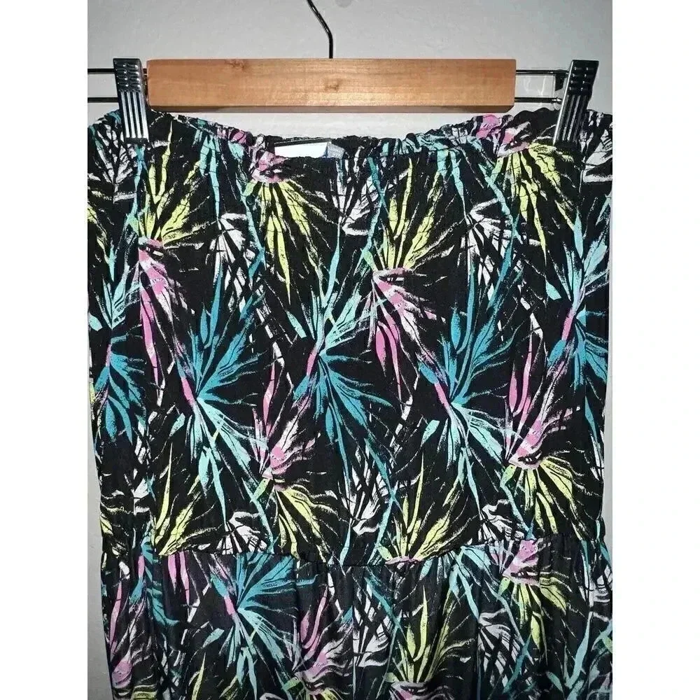 NY Collection Neon Jumpsuit Beach Coastal Vacation Size L